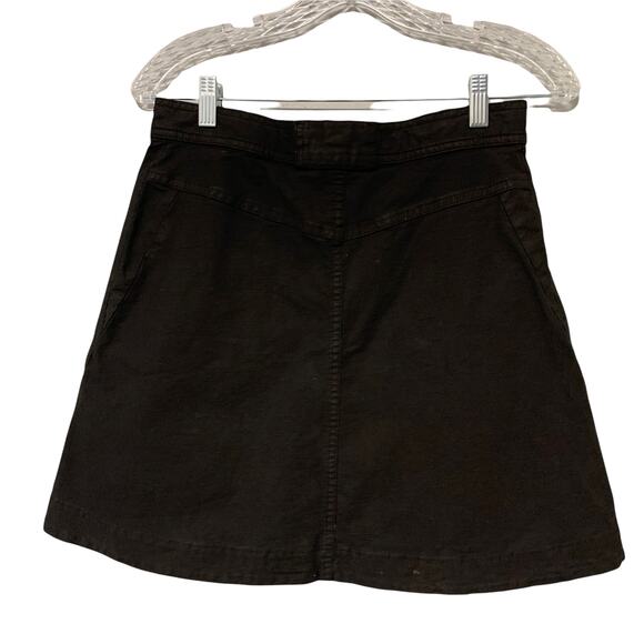 See by Chloe Designer Black A-Line Denim Skirt 40 IT 4 US Braided Belt Italian - Picture 2 of 11